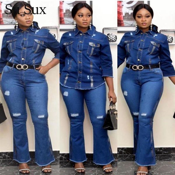 women's two piece pants casual jeans set women outfits denim suit half sleeve flare tracksuit 2021 autumn, White
women's two piece pants casual jeans set women outfits denim suit half sleeve flare tracksuit 2021 autumn, White