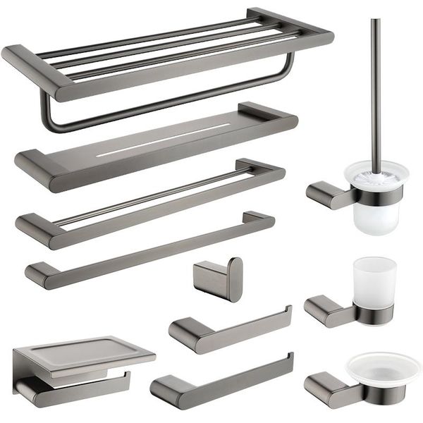 bath accessory set stainless steel brushed gray towel rack soap holder toilet paper bar hook bathroom accessories
bath accessory set stainless steel brushed gray towel rack soap holder toilet paper bar hook bathroom accessories