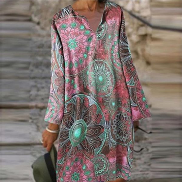 casual vintage print loose womens dress spring v neck a line dresses autumn elegant long sleeve female party vestidos, Black;gray
casual vintage print loose womens dress spring v neck a line dresses autumn elegant long sleeve female party vestidos, Black;gray