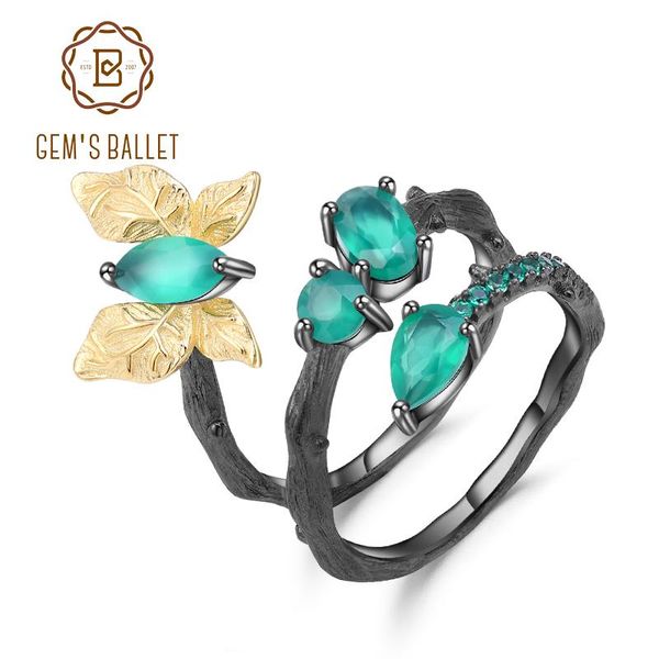 cluster rings gem's ballet 925 sterling silver natural green agate original handmade ring bird on branch for women bijoux fine jewelry, Golden;silver
cluster rings gem's ballet 925 sterling silver natural green agate original handmade ring bird on branch for women bijoux fine jewelry, Golden;silver
