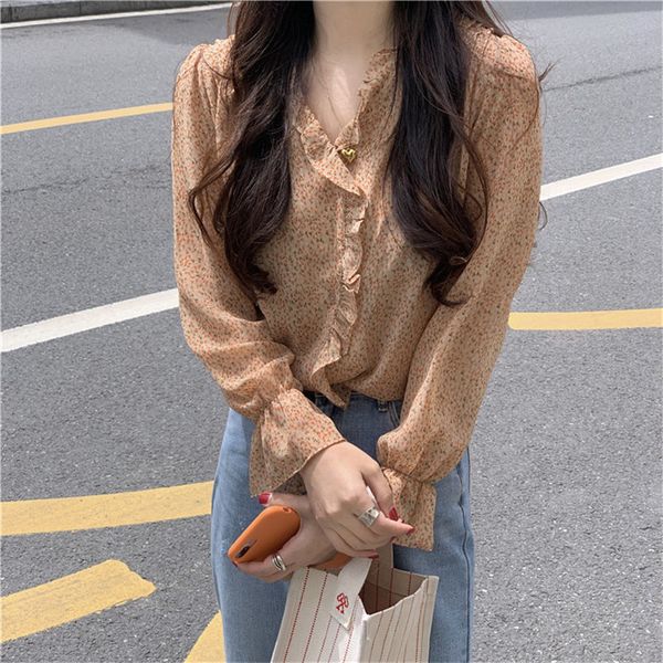 dress vintage cute print retro floral chic ol women thin fashion full sleeves elegance ruffles shirt, White
dress vintage cute print retro floral chic ol women thin fashion full sleeves elegance ruffles shirt, White