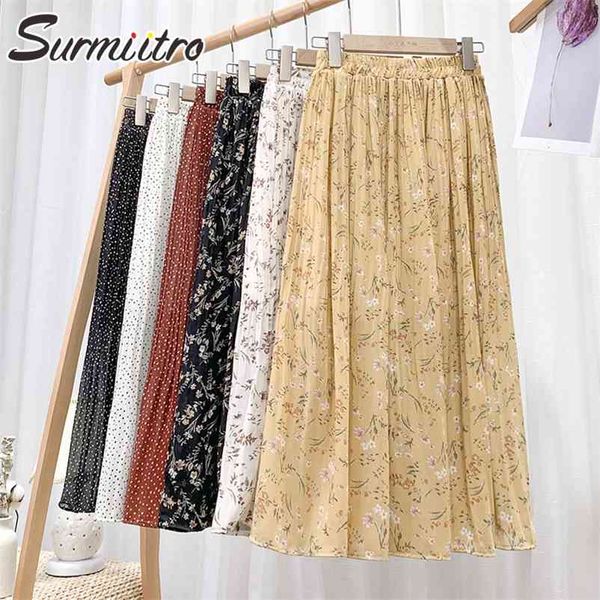 fashion summer long skirts women korean style floral chiffon aesthetic high waist pleated midi skirt female 210421, Black
fashion summer long skirts women korean style floral chiffon aesthetic high waist pleated midi skirt female 210421, Black