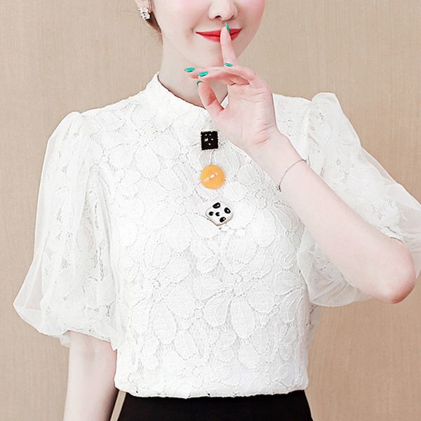 blouse women short sleeve white blouse shirt women lace blouse women shirts clothes blusas camisas mujer d203 210426
blouse women short sleeve white blouse shirt women lace blouse women shirts clothes blusas camisas mujer d203 210426