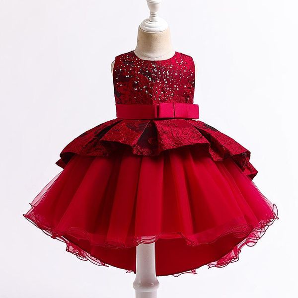 girl's dresses princess kids baby dress for girls 1 years birthday flower sequins party baptism wedding summer christmas girl clothes, Red;yellow
girl's dresses princess kids baby dress for girls 1 years birthday flower sequins party baptism wedding summer christmas girl clothes, Red;yellow