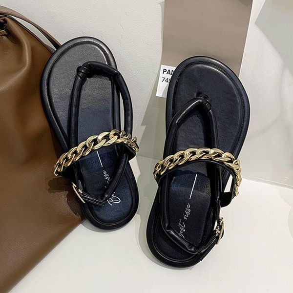 sandals 2021 est women golden chain pinch toe flat slippers summer fashion comfort belt buckle woman, Black
sandals 2021 est women golden chain pinch toe flat slippers summer fashion comfort belt buckle woman, Black