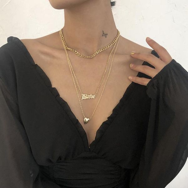 pendant necklaces 2021 collier chain necklace multilayer heart alloy metal disc letter for women trend female jewelry collar, Silver
pendant necklaces 2021 collier chain necklace multilayer heart alloy metal disc letter for women trend female jewelry collar, Silver