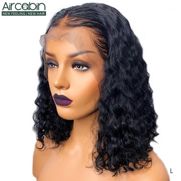 aircabin water wave lace frontal bob wig brazilian human hair wigs for black women 8"-16" 150 120 density non-remy wigs1, Black;brown
aircabin water wave lace frontal bob wig brazilian human hair wigs for black women 8"-16" 150 120 density non-remy wigs1, Black;brown