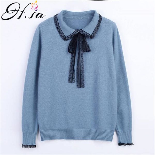 h.sa korean fashion clothing women casual pullover and sweaters turn down collar knit pull jumpers bow lace sweater ladies 210417, White;black
h.sa korean fashion clothing women casual pullover and sweaters turn down collar knit pull jumpers bow lace sweater ladies 210417, White;black