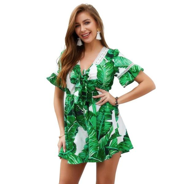 women's jumpsuits & rompers 2021 jumpsuit beach long sleeve silk print ruffles deep v bohemian one-piece shorts, Black;white
women's jumpsuits & rompers 2021 jumpsuit beach long sleeve silk print ruffles deep v bohemian one-piece shorts, Black;white