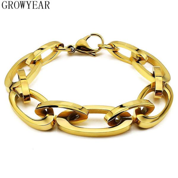 oval big link statement bracelet gold color stainless steel bracelets for women femme jewelry european style fashion jewelry, Black
oval big link statement bracelet gold color stainless steel bracelets for women femme jewelry european style fashion jewelry, Black