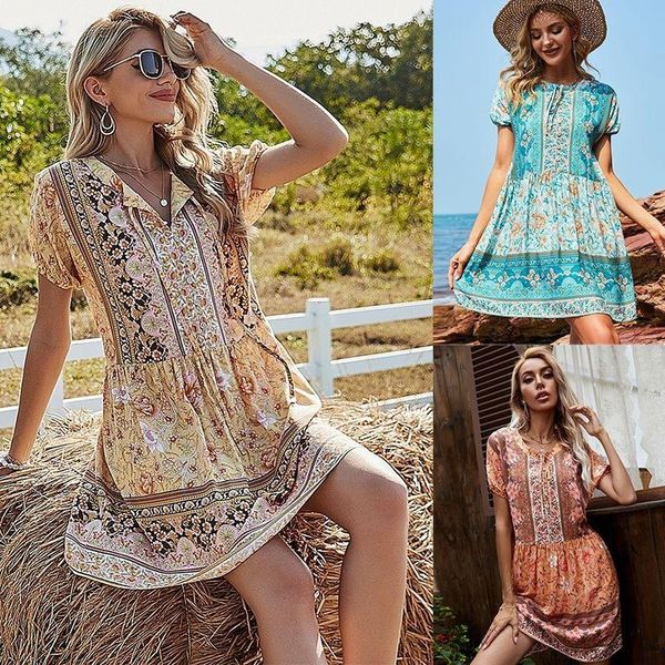 casual dresses 2021 holiday style yellow printed floral women dress spring and summer, Black;gray
casual dresses 2021 holiday style yellow printed floral women dress spring and summer, Black;gray