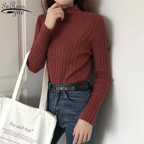 women's sweaters korean clothes half-collar bottoming sweater 2021 autumn long sleeve pullover slim-fit solid female 10605, White;black
women's sweaters korean clothes half-collar bottoming sweater 2021 autumn long sleeve pullover slim-fit solid female 10605, White;black