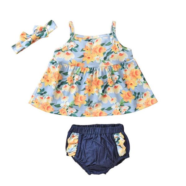 clothing sets baby girls three-piece clothes set, blue floral printed pattern sleeveless boat neck , shorts and headdress, White
clothing sets baby girls three-piece clothes set, blue floral printed pattern sleeveless boat neck , shorts and headdress, White