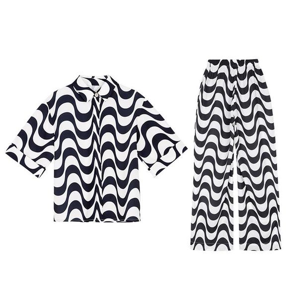 women's two piece pants summer office lady pant suits turn duwn collar short sleeve high elastic waist trousers 2021 casual set women, White
women's two piece pants summer office lady pant suits turn duwn collar short sleeve high elastic waist trousers 2021 casual set women, White