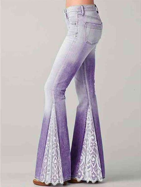 spring fashion gradient flower print womens jeans imitation denim bell bottoms women high waist long pants plus size trousers 570, Blue
spring fashion gradient flower print womens jeans imitation denim bell bottoms women high waist long pants plus size trousers 570, Blue