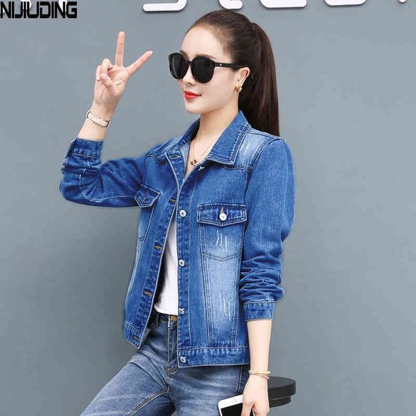 denim jackets cotton single-breasted solid ladies turn-down collar spliced autumn outerwear hole coat female 210514, Black;brown
denim jackets cotton single-breasted solid ladies turn-down collar spliced autumn outerwear hole coat female 210514, Black;brown