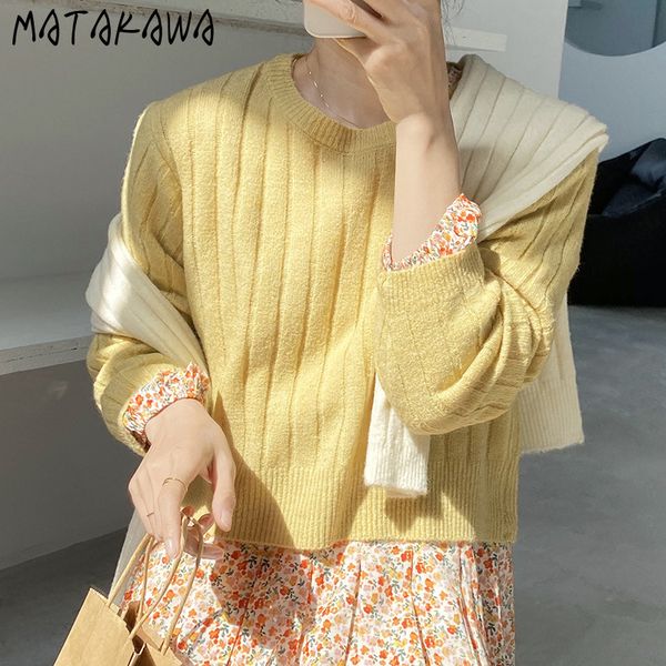 short sweater women spring and summer pullovers long sleeve woman s korean round neck thin knit 210506, White;black
short sweater women spring and summer pullovers long sleeve woman s korean round neck thin knit 210506, White;black