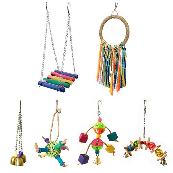 other bird supplies 2021 6pcs parakeet cage toy colorful ladder bell hammock ring swing cotton rope set hanging balls wood parrot toys
other bird supplies 2021 6pcs parakeet cage toy colorful ladder bell hammock ring swing cotton rope set hanging balls wood parrot toys