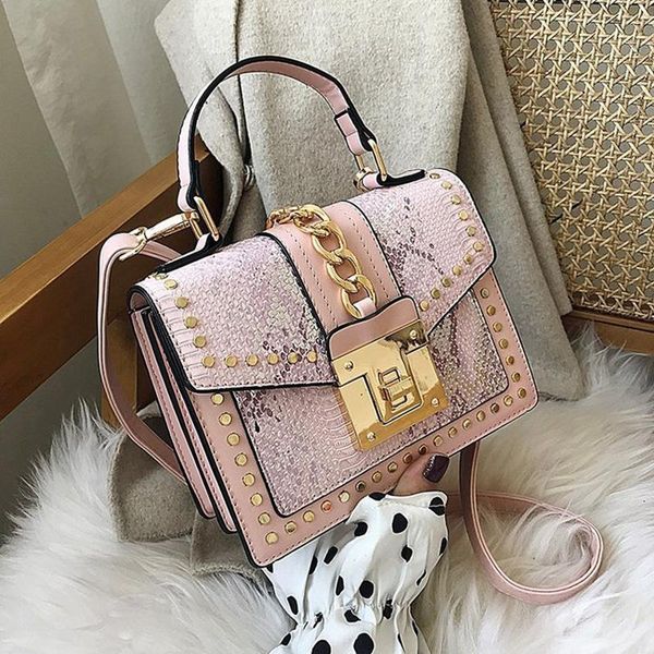 evening bags 2021 fashion korean women's shoulder bag women messenger portable lock snake rivet small square
evening bags 2021 fashion korean women's shoulder bag women messenger portable lock snake rivet small square