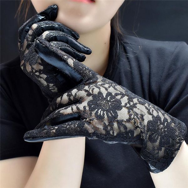 five fingers gloves satin 1 pairs women' black patchwork bow knot full finger long soft elasticity ladies floral lace wedding mitten, Blue;gray
five fingers gloves satin 1 pairs women' black patchwork bow knot full finger long soft elasticity ladies floral lace wedding mitten, Blue;gray