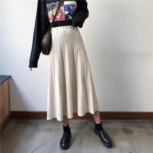 autumn and winter knitted skirt version high waist thinner mid length package hip woolen thick large swing line skir skirts, Black
autumn and winter knitted skirt version high waist thinner mid length package hip woolen thick large swing line skir skirts, Black