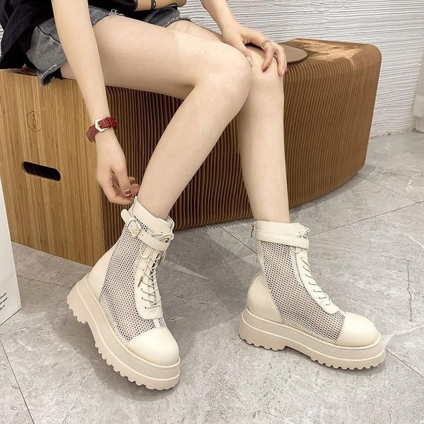 boots thick bottomed women's summer versatile british fashion net hollow breathable short, Black
boots thick bottomed women's summer versatile british fashion net hollow breathable short, Black