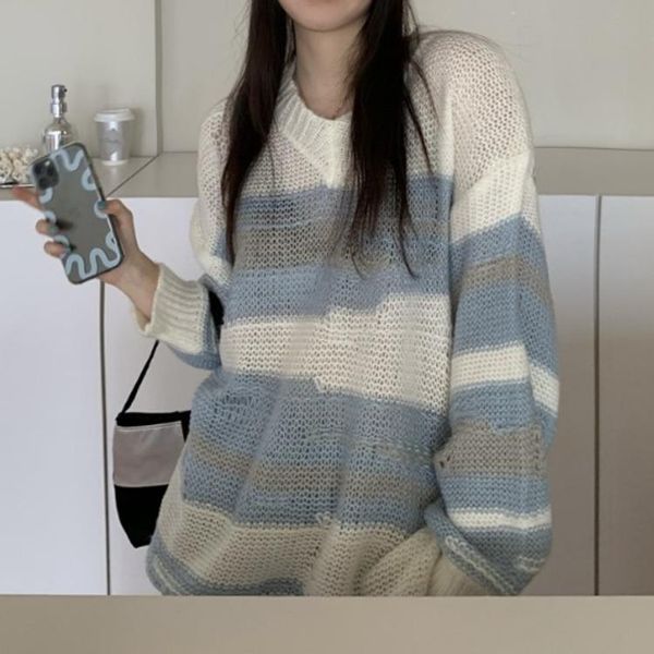 women's sweaters fafa stripe sweater contrast color long sleeve round neck pullover in autumn 2021 korean temperament jacket, White;black
women's sweaters fafa stripe sweater contrast color long sleeve round neck pullover in autumn 2021 korean temperament jacket, White;black
