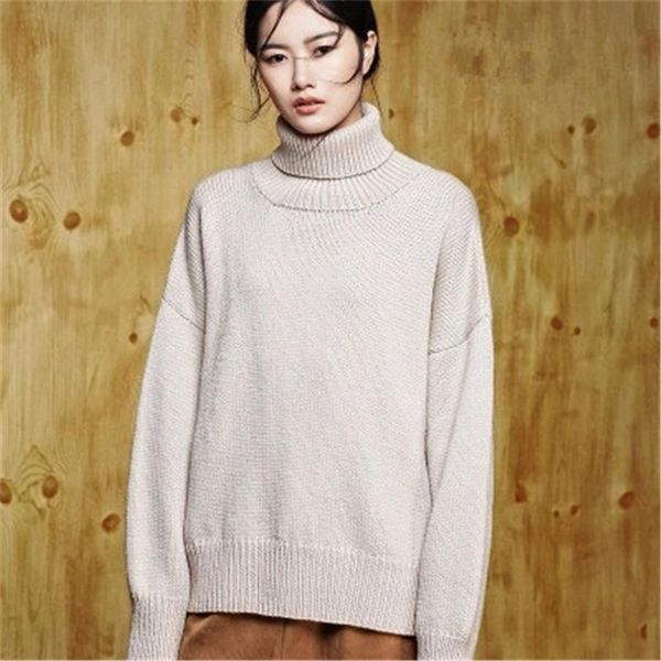 100% hand made pure wool knit women fashion solid turtleneck loose thick pullover sweater white 5color customized women's sweaters, White;black
100% hand made pure wool knit women fashion solid turtleneck loose thick pullover sweater white 5color customized women's sweaters, White;black