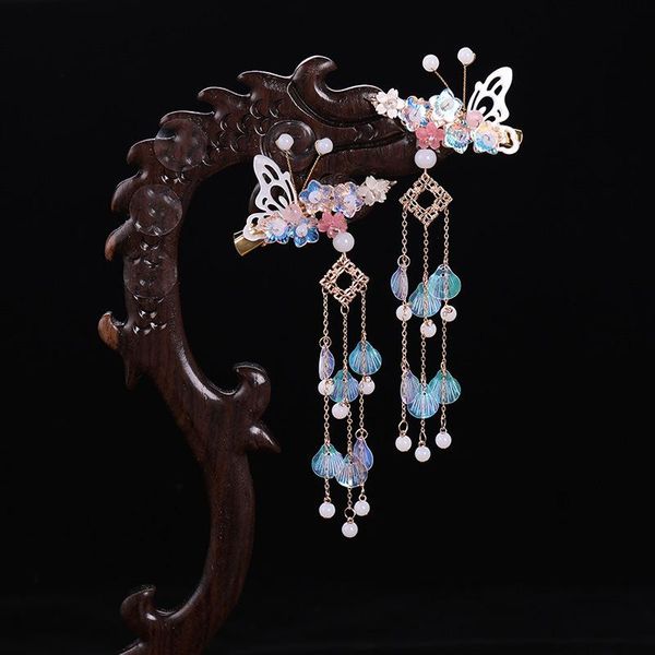 2pcs crystal beads flower long tassel hair pins jewelry colorful butterfly hairpins headpiece accessories jl clips & barrettes, Golden;silver
2pcs crystal beads flower long tassel hair pins jewelry colorful butterfly hairpins headpiece accessories jl clips & barrettes, Golden;silver
