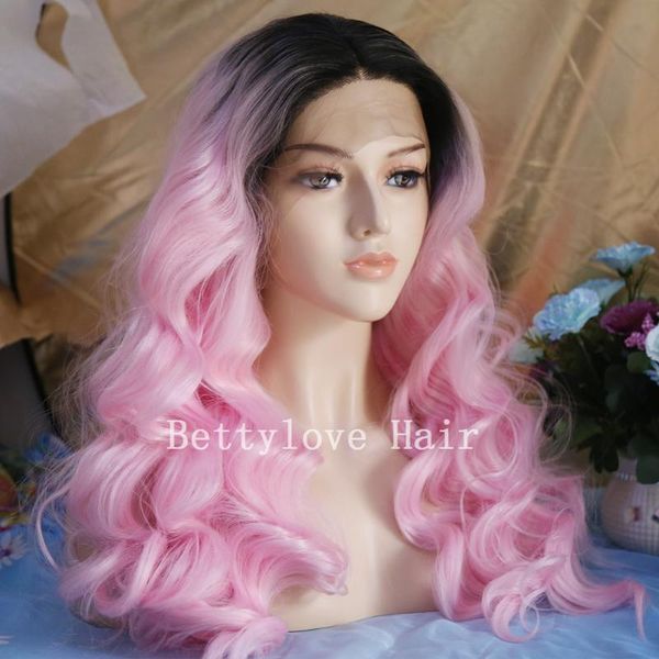 synthetic wigs bettylove high temperature fiber lace front for women long body wave wig ombre pink cosplay, Black
synthetic wigs bettylove high temperature fiber lace front for women long body wave wig ombre pink cosplay, Black