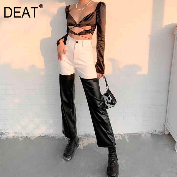fashion women clothes high waist pu leather jacket full length white and black pants female trousers wp00401l 210421, Black;white
fashion women clothes high waist pu leather jacket full length white and black pants female trousers wp00401l 210421, Black;white