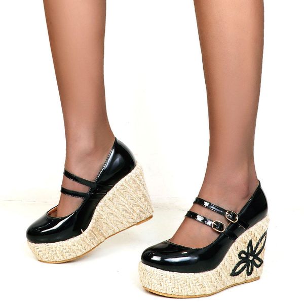 sandals plush size 48 female solid buckle strap platform shoes women wees casual comfy stylish spring pumps, Black
sandals plush size 48 female solid buckle strap platform shoes women wees casual comfy stylish spring pumps, Black