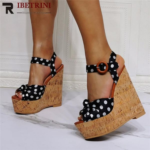 sandals platform weddges polka dot knot bow for women ladies bohemia supper high heels buckle peep toe summer office shoes, Black
sandals platform weddges polka dot knot bow for women ladies bohemia supper high heels buckle peep toe summer office shoes, Black