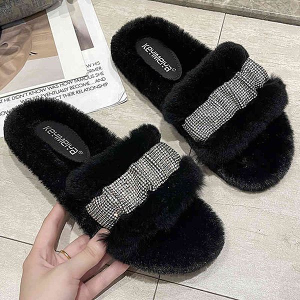 slippers spring autumn furry women house flats flip flops shoes female bling casual slides for ladies home i1vi, Black
slippers spring autumn furry women house flats flip flops shoes female bling casual slides for ladies home i1vi, Black