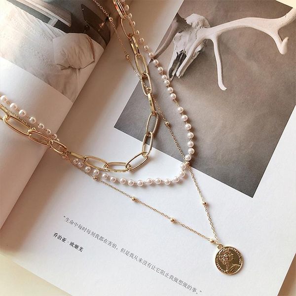 multi-layered choker pendant pearl necklace chain gold plated necklaces set jewelry for women girls chains, Silver
multi-layered choker pendant pearl necklace chain gold plated necklaces set jewelry for women girls chains, Silver