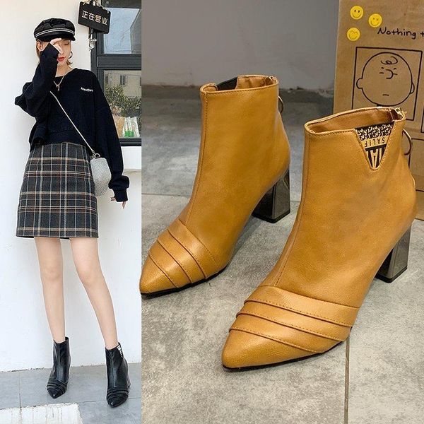 boots fashion high heels women party shoes pointed toe ladies ankle brand woman square heel 7cm yx2789, Black
boots fashion high heels women party shoes pointed toe ladies ankle brand woman square heel 7cm yx2789, Black
