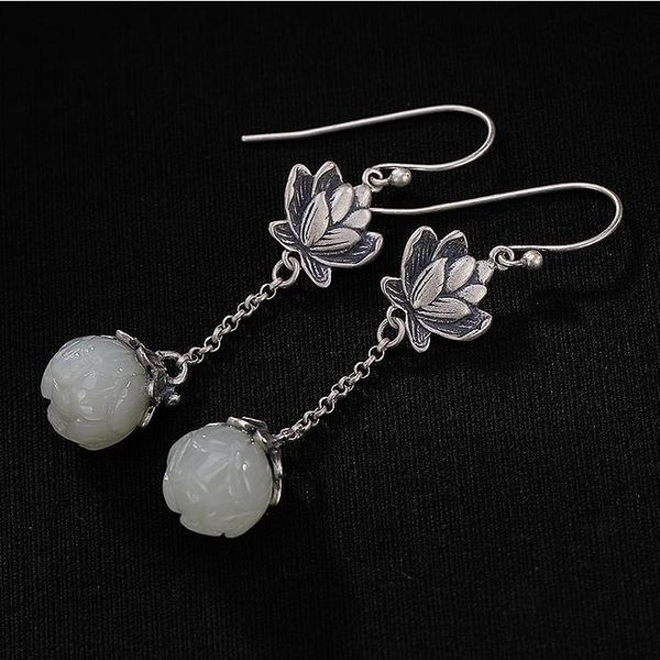 original natural hetian white jade lotus long earrings chinese retro light luxury charm women's brand silver jewelry dangle & chandelie
original natural hetian white jade lotus long earrings chinese retro light luxury charm women's brand silver jewelry dangle & chandelie