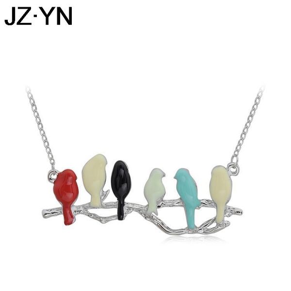pendant necklaces jzyn enamel cute animal love birds six bird on branch all-match women long thin chain necklace jewelry accessories, Silver
pendant necklaces jzyn enamel cute animal love birds six bird on branch all-match women long thin chain necklace jewelry accessories, Silver