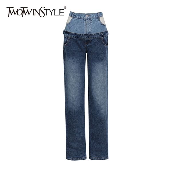 patchwork hit color jeans for women high waist straight wide leg denim pants female fashion clothes 210521, Blue
patchwork hit color jeans for women high waist straight wide leg denim pants female fashion clothes 210521, Blue