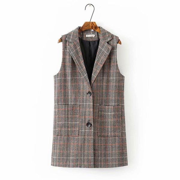 women's vests 2021 spring autumn plaid blazer vest jacket women casual sleeveless pockets coat waistcoat female single breasted outwear, Black;white
women's vests 2021 spring autumn plaid blazer vest jacket women casual sleeveless pockets coat waistcoat female single breasted outwear, Black;white