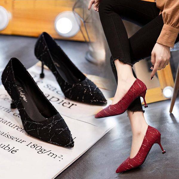 dress shoes elegant temperament high heels spring and autumn fashion all-match pointed shallow mouth daily commuter ladies single, Black
dress shoes elegant temperament high heels spring and autumn fashion all-match pointed shallow mouth daily commuter ladies single, Black