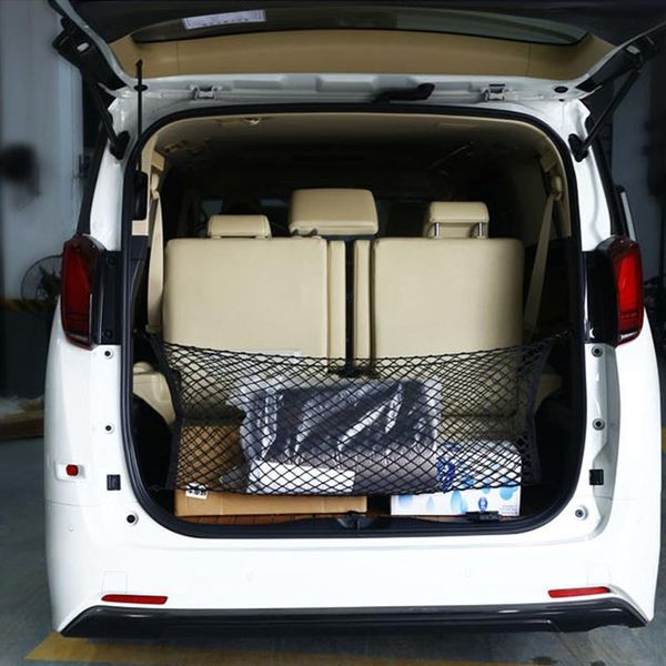 car storage organizer bag rear mesh trunk seat elastic string net auto large capacity back