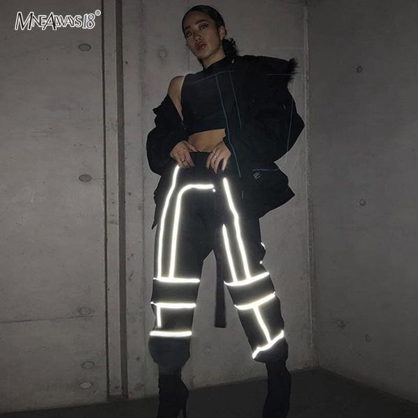 women's pants & capris mnealways18 reflective stripes cargo women high waist harem casual sweatpants belt black trousers streetwear 202, Black;white
women's pants & capris mnealways18 reflective stripes cargo women high waist harem casual sweatpants belt black trousers streetwear 202, Black;white