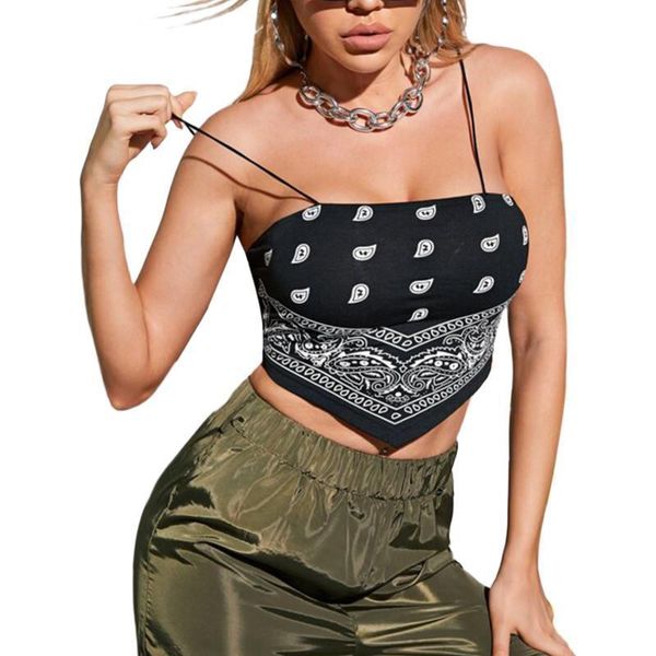 summer casual paisley women camis print sleeveless backless bandana camisole, White
summer casual paisley women camis print sleeveless backless bandana camisole, White