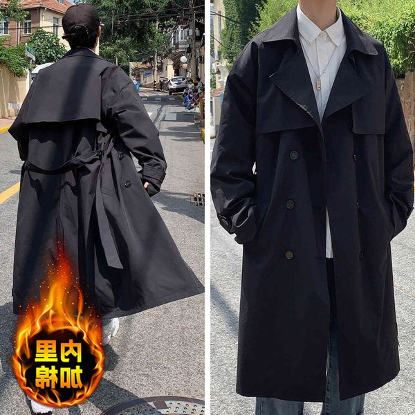 men's trench coats korean style warm winter trench coat men streetwear trench solid casual business loose long d6lo, Tan;black
men's trench coats korean style warm winter trench coat men streetwear trench solid casual business loose long d6lo, Tan;black