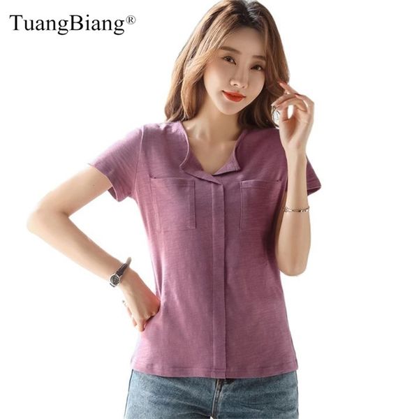 summer two pockets v-neck 100% cotton t shirts women short sleeve coffee purple tshirts casual soft female solid color 210708, White
summer two pockets v-neck 100% cotton t shirts women short sleeve coffee purple tshirts casual soft female solid color 210708, White