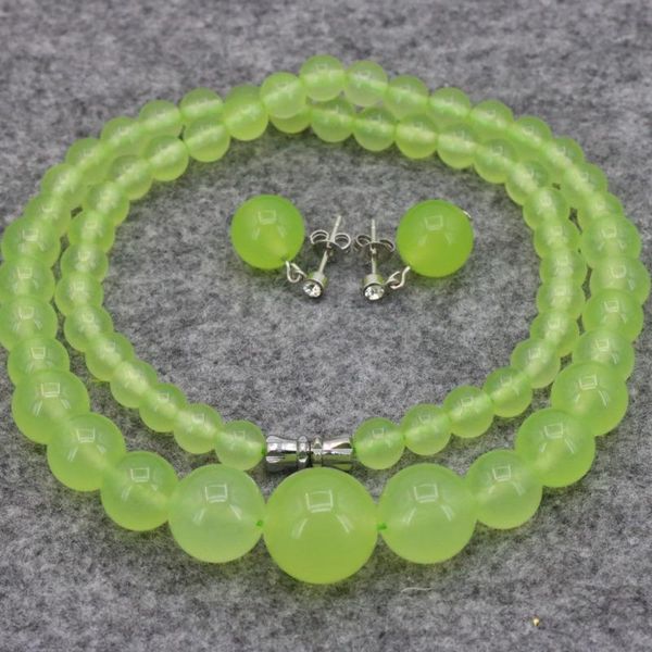 earrings & necklace grape chalcedony stone round bead 6-14mm set fashion handmade gifts jewelry women party collocation 18 inch, Silver
earrings & necklace grape chalcedony stone round bead 6-14mm set fashion handmade gifts jewelry women party collocation 18 inch, Silver