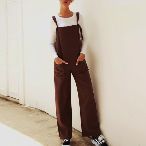 women's jumpsuits & rompers womens jumpsuit autumn ladies casual loose sleeveless strap cargo pants plus size solid pocket wide leg ove, Black;white
women's jumpsuits & rompers womens jumpsuit autumn ladies casual loose sleeveless strap cargo pants plus size solid pocket wide leg ove, Black;white