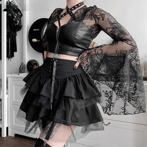 skirts goth aesthetic lace up mini skirt for women dark academia mesh patchwork a-line punk style party black
skirts goth aesthetic lace up mini skirt for women dark academia mesh patchwork a-line punk style party black