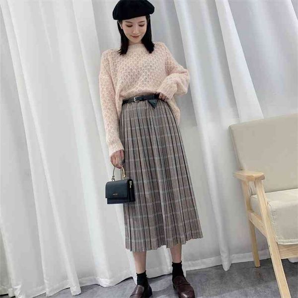 autumn winter retro plaid high waist slimming women pleated skirt elastic long with bag 210527, Black
autumn winter retro plaid high waist slimming women pleated skirt elastic long with bag 210527, Black